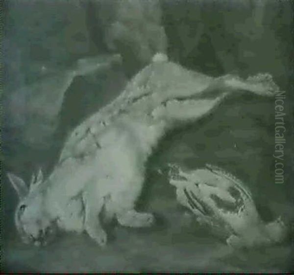 Jagdstilleben Mit Hasen Und Huhnervogel - view 1
