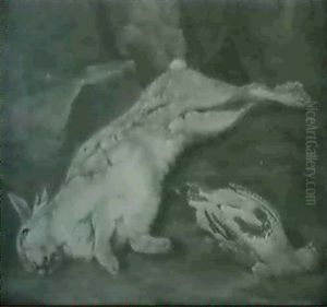 Jagdstilleben Mit Hasen Und Huhnervogel
