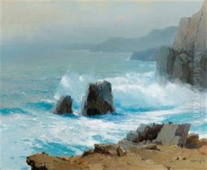 Choppy Adriatic Sea Near Dubrovnik by Alexei Vasilievitch Hanzen