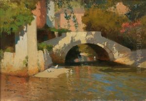 A Scene In Dubrovnik by Alexei Vasilievitch Hanzen
