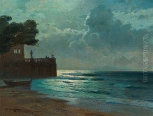 Moonlit Night In The Adriatic by Alexei Vasilievitch Hanzen