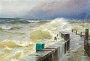 At A Pier In Stormy Weather