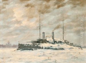 A Ship In Winter by Alexei Vasilievitch Hanzen
