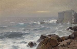 Seascape With A Fortress by Alexei Vasilievitch Hanzen