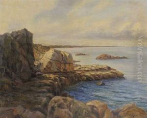 Rochers En Bord De Mer by Alexei Vasilievitch Hanzen
