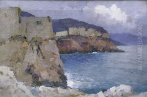 Ville Sur La Cote Adriatique by Alexei Vasilievitch Hanzen