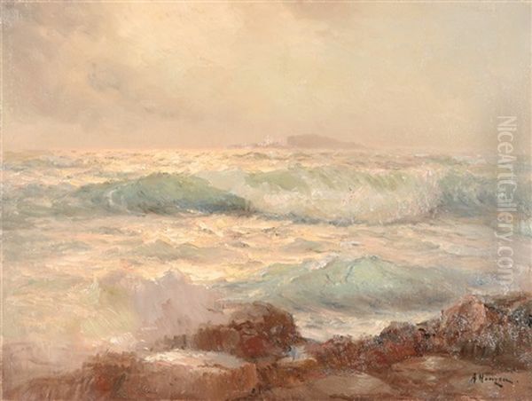 A Stormy Sea At Twilight - view 1
