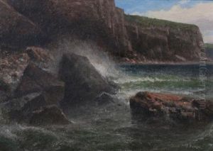 Rocky Coast With White Caps by Alexei Vasilievitch Hanzen