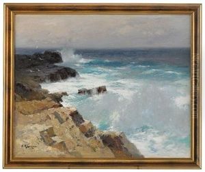Swell Off A Rocky Coastline by Alexei Vasilievitch Hanzen