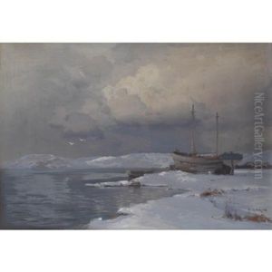 Winter Seascape by Alexei Vasilievitch Hanzen