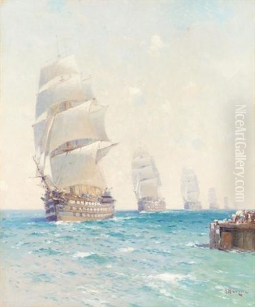 Tall Ships On The Ocean - view 1