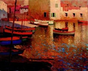 Boote Im Hafen by Alexei Vasilievitch Hanzen