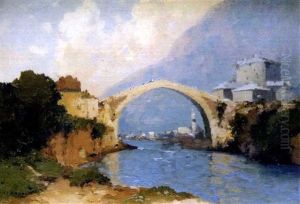 Le Pont De Mostar by Alexei Vasilievitch Hanzen