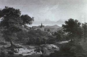 Romantische Bewaldete Berglandschaft Mit Blick Auf Das      Kloster Wedinghausen Bei Arnsberg