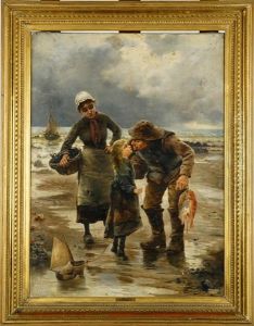 Le Retour Des Pecheurs by Georges Jean Marie Haquette