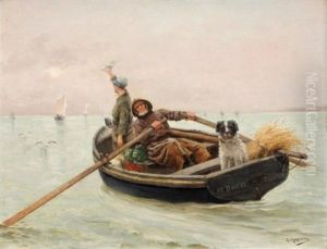 En Barque by Georges Jean Marie Haquette