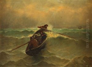 Pecheurs Dans La Tempete by Georges Jean Marie Haquette