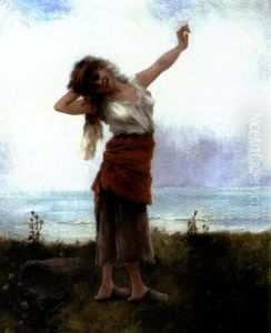 Jeune Fille S'etirant Au Bord De La Mer Jeune Fille S'etirant Au Bord De La Mer