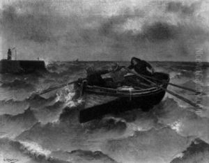 Canot A L'entree Du Port De Dieppe