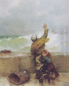 Les Adieux Sur La Jetee Par Gros Temps
