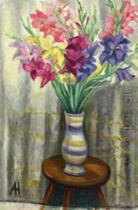 Gladiolen In Einer Vase by Alice Harburger