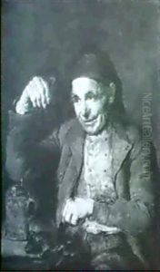 Portrait Eines Alten Mannes Mit Schnupftabakflasche by Edmund Harburger