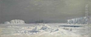 A Ship, Probably The Gauss, Trapped In Pack-ice In The Antarctic by Heinrich Harder