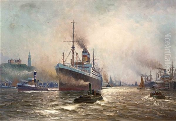 Die "hamburg" Verlasst Den Hamburger Hafen - view 1