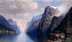 Fjordlandschaft An Einem Sonnigen Sommertag