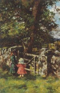 By The Gate - Springtime by Charles Martin Hardie