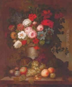Stilleben Med Blommor Och Frukter by Pieter Hardime