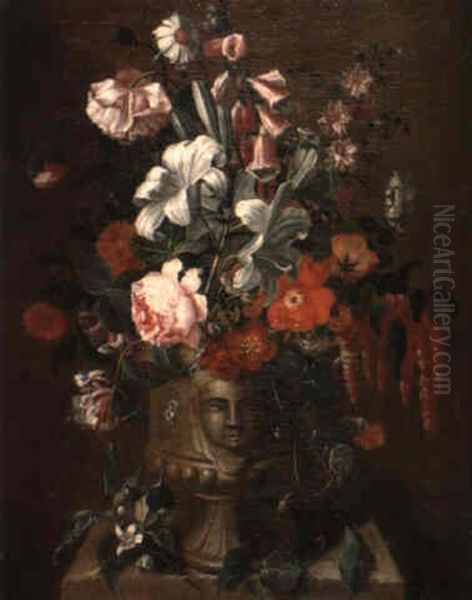 Vase De Fleurs Sur Un Entablement - view 1
