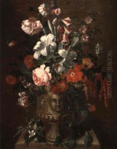 Vase De Fleurs Sur Un Entablement by Pieter Hardime