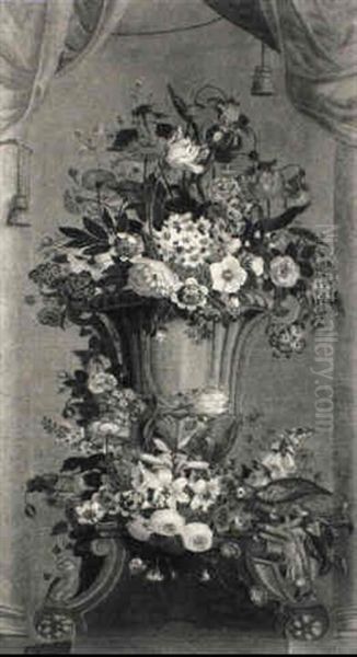 A Still Life Of Irises, Poppies, Daisies, Narcisse, Roses And Other Flowers - view 1