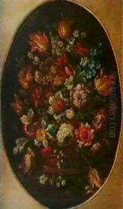 Blumenstrauss In Einem Korb. Blumenstrauss In Einem Korb.