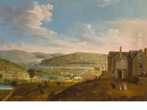 A View Of A Town With An Extensive Landscape Beyond by Francis Harding