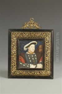 A Set Of Seven Portrait Miniatures Depicting Henry Viii And His Six Wives by George Perfect Harding