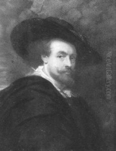 A Self-portrait, Wearing Black Cloak Over Brown Doublet, White Lace Collar And Wide Brimmed Black Hat
