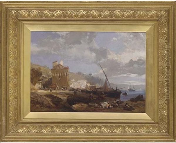 Figures On The Bank Of An Italianate Lake - view 1