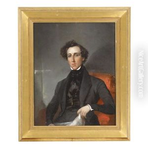 Portrait Of A Seated Gentleman Wearing Spectacles by John Harding