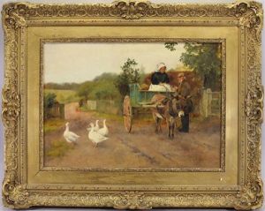 Farmers With Geese by Emma Louise Hardman
