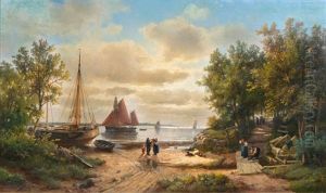 Blick Auf Die Elbe by Hermann Rudolf Hardorff the Younger