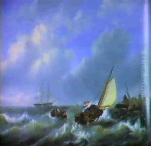 Sturmische See by Hermann Rudolf Hardorff the Younger