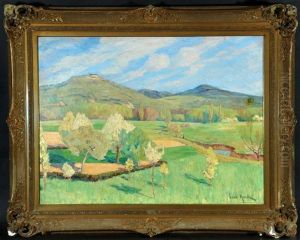 Sommerliche Wiesenlandschaft Mit Bachlauf by Ernst Hardt