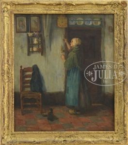 Dutch Woman And Cat In Interior Dutch Woman And Cat In Interior