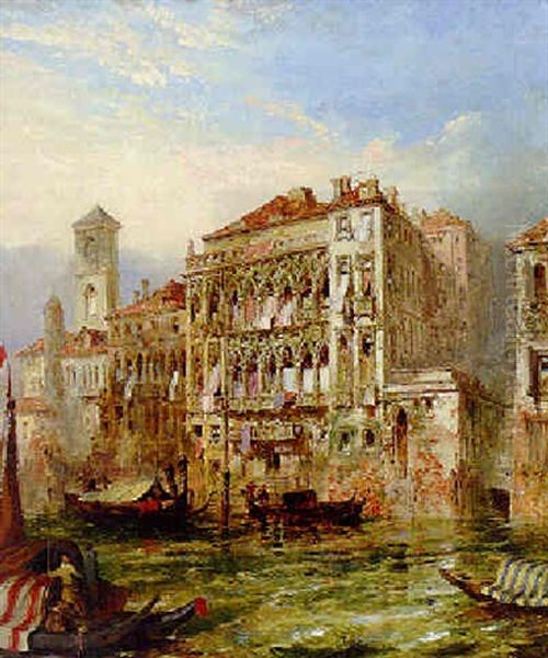 Gondolas On A Venetian Canal - view 1