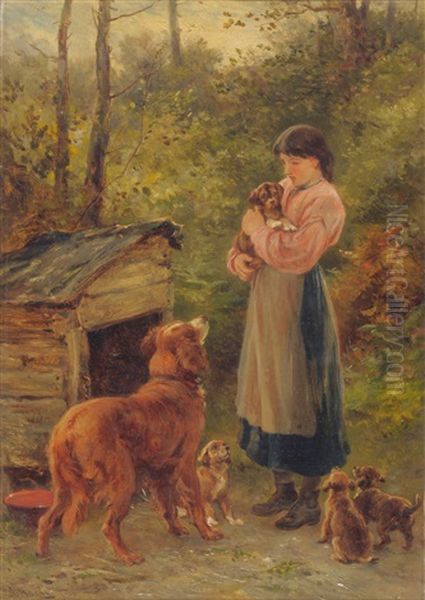 Setter & Puppies - view 1