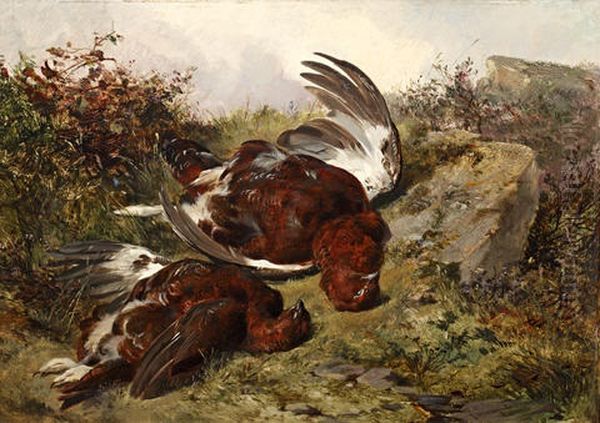 Still Life Of Grouse On A Bank - view 1