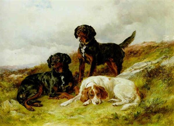 Three Setters In A Landscape - view 1
