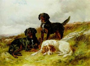 Three Setters In A Landscape